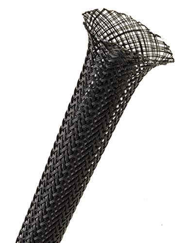 1/8" PET Expandable Braided Sleeving - Color: Black - Length: 225FT - color: Black, size: 0.125 Inch Dia - 225 Feet