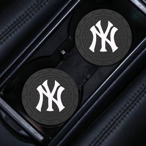 Car Cup Holder Coasters for NY Yankees Baseball Fans, Yankees Car Coasters for Cup Holder Insert Silicone Non-Slip - color: 11yk12s