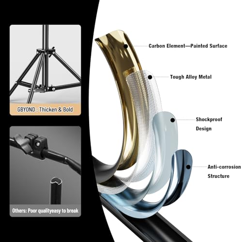 BEIYANG 10x10FT Backdrop Stand, Background Support Kit for Photography, 2 Adjustable Backdrop Supports, 4 Crossbars, 4 Clamps, and Carrying Bag for Photo Video Stutio, Parties Decoration - size: 10*10FT