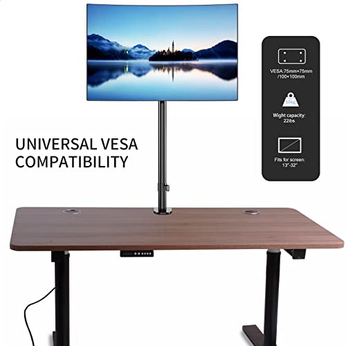 Pholiten Single Tall Monitor Stand Desk Mount,Extra Tall 31 Inch Fully Adjustable Monitor Mount for 13-32 Inch LCD Screen,Holds up to 22lbs - size: 31in, style: tall