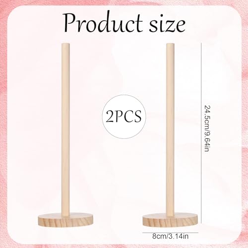 2 Pcs Scrunchie Holder Stand, Wood Hair Tie Organizer Vertical 15-20 Scrunchies Hairs Accessories Organizer Display Scrunchy for Women Bathroom Bedroom Decor
