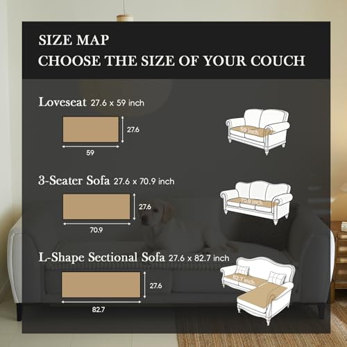 Couch Covers for 3 Cushion Couch Sofa Pet Friendly,Non-Slip Sofa Cover Washable - color: Rp-white, size: 27.6" x 59"