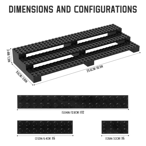 2 Pack Brick Minifigure Display Stand - 3-Tier Display Case for Lego Mini Figures - Holds 66 Figures - Black Stylish Organizer for Collectors | Great Gift for Minifigure Lovers - size: 2 Pack 3-Tier