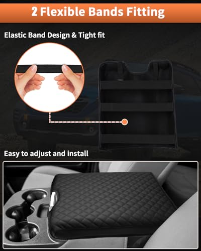 Shademax Center Console Cover for 2013-2018 Ram 1500 & 2013-2024 Ram 2500/3500/1500 Classic Accessories Armrest Cover Cushion Pad for Jump Seat Console Leather Armrest Seat Box Console Lid Protector - size: for Dodge Ram 2013-2026 Ram