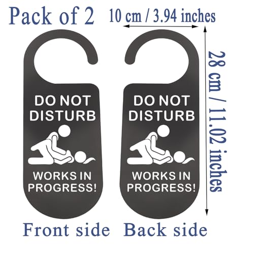 CENWA 2 Pcs Funny Door Sign Sex Sign Do Not Disturb Works in Progress Adults Door Hanger (works progress) - color: works progress