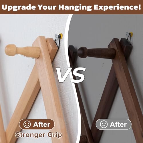 SCUNDA Wall Rack with 16 Hooks, Wooden Wall Expandable Coat Rack for Coat, Hats, Baseball Caps, Coffee Mug, Jewelry(Natural) - color: Natural, size: 16 Hooks
