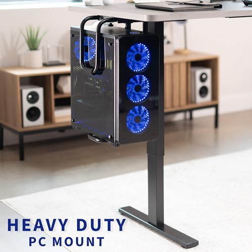 VIVO Heavy Duty Adjustable Under-Desk PC Mount, Home and Office Computer CPU Holder with Secure Locking, Supports up to 66 lbs, Black, MOUNT-PC04B - size: Large