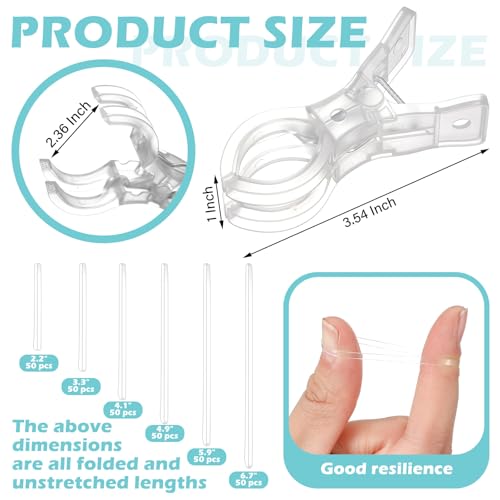 Crtiin 10 Pack Large Balloon Arch Clips 3.5 Inch Heavy Duty Clip and 300 Pcs Clear Rubber Bands for Balloon Arch Frame Garland Wall Birthday Decorations Crafts Woodworking - size: 2.17 - 6.69 Inches