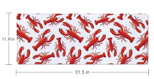 Lobster Desk Pad Red Large Mouse Pad Gaming Mousepad Extended XL Keyboard Pad 31.5 x 11.8 in Laptop Computer Mouse Keyboard Mat for Office Desk Decor - color: Lobster