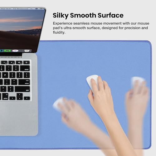 ALOANES Waterproof Gaming Mousepad Large Mouse Mat Non-Slip Rubber Base | Blue Grain Jacquard Surface Keyboard Desk Mat for Computer Office Home L 27.6"x11.8"x0.12" - color: 01- Pro Blue, size: 27.6L x 11.8W inches