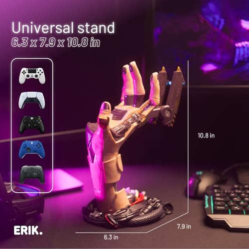 Grupo Erik Cyberpunk Gaming Controller Holder | Gaming Headset Stand | Gaming stuff & Gaming Room Decor | Controller stand perfect for Gamer Gifts | 6.3 x 7.9 x 10.8 in - color: Cyberpunk