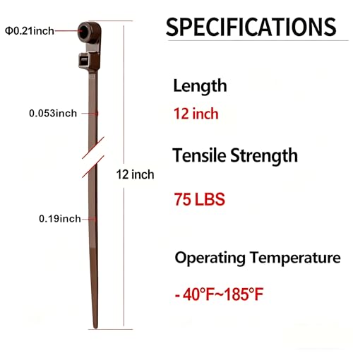 200 PCS 12 inch Brown Zip Ties with Screw Hole 70lbs Mountable head Cable Ties Straps Multipurpose Heavy Duty Nylon Cable Zip Ties with Screw Mounting Hole - color: Brown, size: 12 Inch (200PCS)