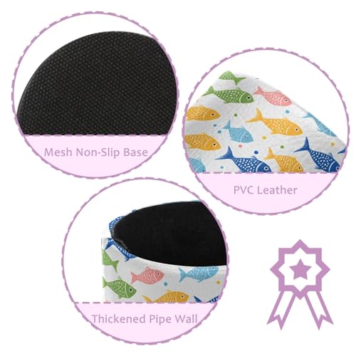 Colorful Fishes Pen Holder Pencil Organizer for Desk, 3.1” x 3.1” x 3.9” Pencil Cup Office Supplies, Large Capacity Cute Pen and Makeup Brush Holder for Home, School, Desktop - color: Colorful Fishes