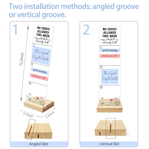 Sticky Notes Monitor Memo Board with Removable Wooden Base NO Crisis Allowed This Week Funny Office Quote Message Board Portable Sticky Note Holder Sarcastic Desk Decor - color: Crisis