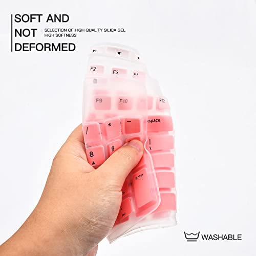 Keyboard Cover for Logitech MK370 MK295 MK270 K270 Keyboard, Logitech MK370 MK270 K270 Keyboard Skin Protector - Gradual Pink - color: Gradual Pink