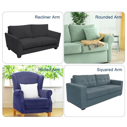 uxcell 2pcs Stretch Armrest Covers for Chairs/Sofas, Couch Arm Covers with Twist Pin, Furniture Protector Slipcovers Blue - color: Blue