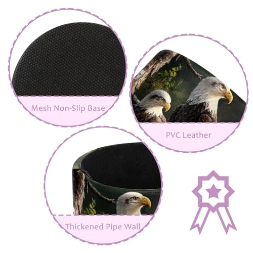 Eagle Family Pen Holder Pencil Organizer for Desk, 3.1” x 3.1” x 3.9” Pencil Cup Office Supplies, Large Capacity Cute Pen and Makeup Brush Holder for Desktop, Home, School - color: Eagle Family
