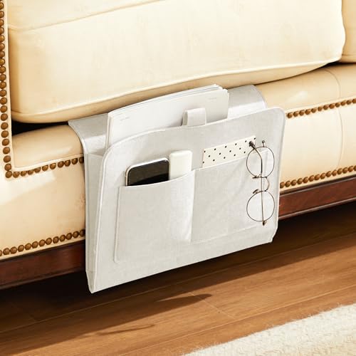 YOUDENOVA Bedside Caddy, Bedside Storage Caddy, Bedside Organizer for Dorm Room, Bunk Bed, Beige - color: Beige