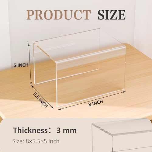 Sezanrpt Acrylic Shelf Riser 8x5.5x5 pack of 2, Countertop Acrylic Display Storage Organizer for Funko Pop Figure, Cosmetics, Bags, Shoes, Toys, Collectibles, 8x5.5x5 Inch - color: Clear, size: 8x5.5x5 Inch