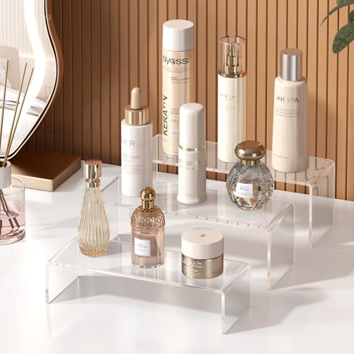 6 PCS Clear Acrylic Display Risers, Acrylic Risers for Display, Transparent Rectangle Display Stand for Figures, Collectibles, Perfume, Jewelry, Desserts, Cosmetics - color: Transparent, size: 6 Pcs Transparent