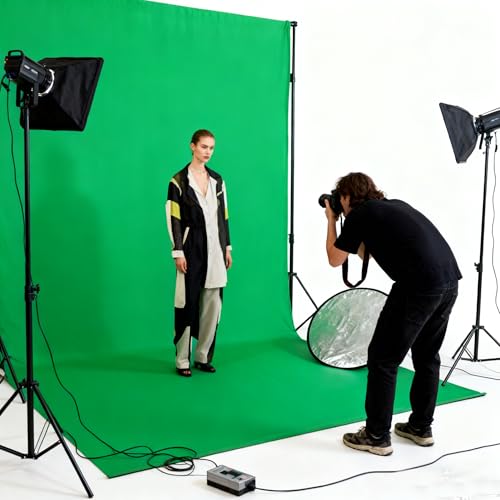 Green Screen Backdrop 10x20ft Photo Backdrop Chromakey Muslin Portrait Green Backdrop for PS Keying/Video Creation/Studio Portrait Shoots - color: Green, size: 10x20ft