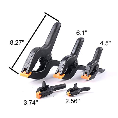 10 Pieces 2.56 Inch Small Photography Backdrop Clips Photography A Clips Woodworking Clamp Photography Backdrop Support Spring Clamp for Muslin Canvas Paper Photo Studio Backdrops Background, Black