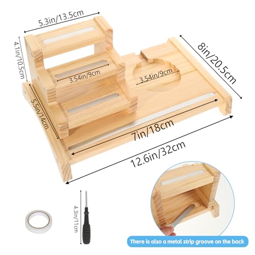 3-Tier Wooden Storage Shelf for Tonies Box Organizer, Magnetic Display Storage Rack for Figurine Characters Desktop Collection Stand for 10–20 Figures, Generation 1 & 2 Compatible