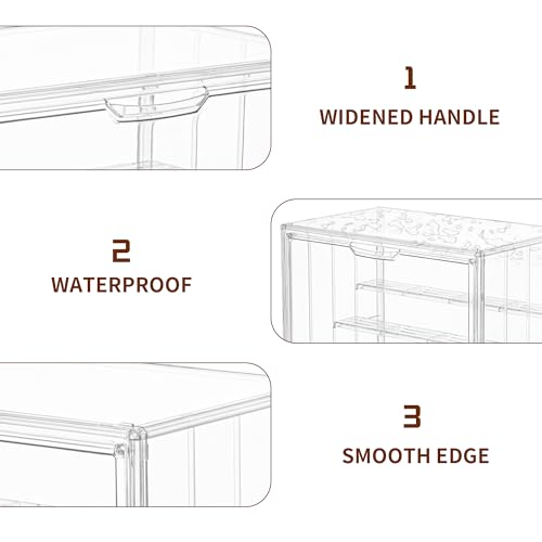 3 Pack Display Case for Collectibles 4 Layer Updated Adjustable Acrylic Display Case with Magnetic Door Clear Stackable Display Box Hobby Display Cases for Figures, Countertop - size: XLarge 3 Pack