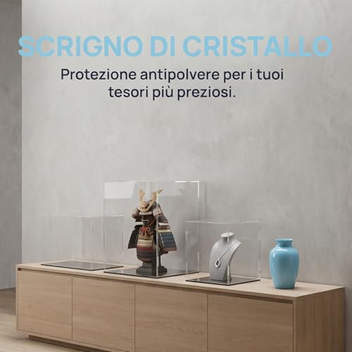 Clear Acrylic Display Case, 8x8x8 inch (20x20x20cm) | Assemble Cube Display Box, Black Base, Dustproof Protection, For Collectibles Memorabilia Figurines - size: 8 x 8 x 8 inches