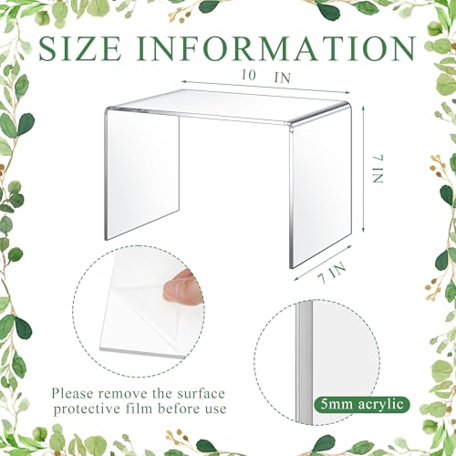 RattanView 2 Pcs 10 x 7 x 7 Inch Large Acrylic Risers Display Stands 5 mm Thick Acrylic Shelf Riser Showcase for Collectibles Jewelry Cupcakes Food Figures Perfume Cabinet (Clear) - color: Clear, size: 7 x 10.5 x 7 Inch, 5 mm