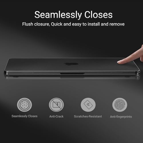 MOSISO Matte Cover Compatible with MacBook Neo Case 13 inch 2026 Model A3404, Ultra-Thin Precision Fit Scratch & Fingerprint Resistant Hard Shell Case&TPU Keyboard Cover&Type C, Black Clear - color: Black Clear