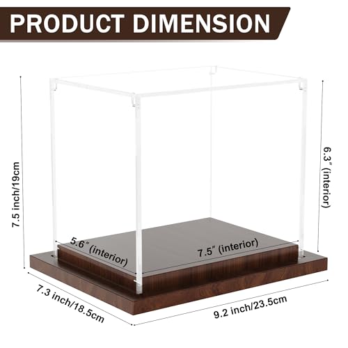 VGMiu Mini Helmet Display Case with Wood Base, Clear Acrylic Football Helmet Display Case Dustproof Box for Helmets, Sports Collectibles, Memorabilia Displays - size: Mini Helmet Case