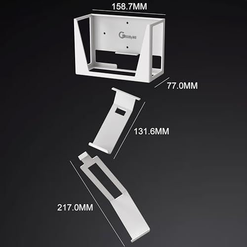 Wall Mount for Xbox Series S - All Metal Vertical Hanging On Wall Near or Behind TV Left/Right, Wall Mount Kit with Detachable Controller Holder - color: White