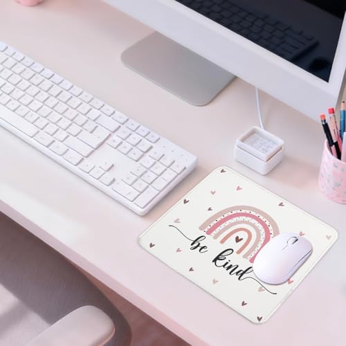 Mouse Pad for Desk with Stitched Edge, Premium Cute Washable Mouse Pads. Computer Mousepad with Non-Slip Rubber Base, Mousepads for Laptop, 9.25x7.75x0.12 inch (Boho Kind) - color: Boho Kind