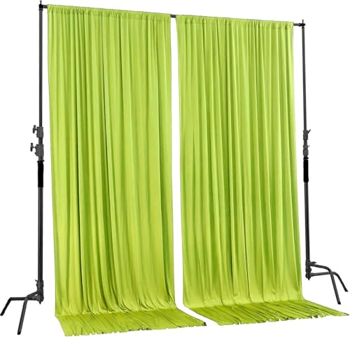 AK TRADING CO. 10 feet x 8 feet Polyester Backdrop Drapes Curtains Panels with Rod Pockets - Wedding Ceremony Party Home Window Decorations - Light Green, 2 Pack - color: Light Green