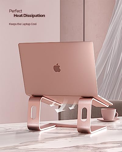 Nulaxy Laptop Stand, Ergonomic Aluminum Laptop Computer Stand, Detachable Laptop Riser Notebook Holder Stand Compatible with MacBook Air Pro, Dell XPS, HP, Lenovo More 10-16” Laptops - Rose Gold - color: D-Rose Gold