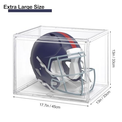 XXX-Large Clear Display Case 17.7" x 13" x 13" Extra Large Display Organizer Box with Magnetic Door, Stackable Acrylic Storage Bin for Boots, Shoes, Collectibles, Bags, Figures