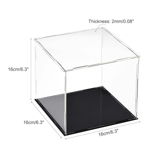 uxcell Acrylic Clear Display Case Box Dustproof Protection Showcase Cube Collectibles Show Box 5.9x5.9x5.9inch - size: 5.9x5.9x5.9inch