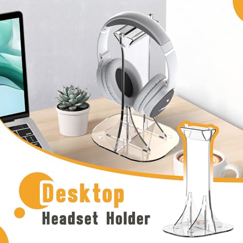 Acrylic Headphone Stand for Desk Non-Slip Universal Headphone Holder Gaming Headset Stand Headset Hanger for All Headphones Size - color: Headphone Holder for Desk