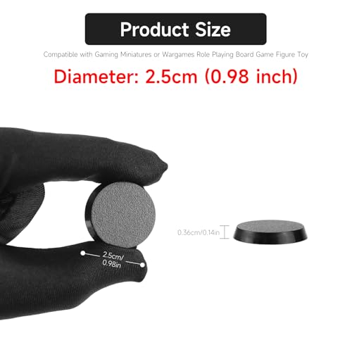 100Pcs 25mm/0.98inch Plastic Model Miniature Bases,3.6mm/0.14 Thick Circular War Figure Display Stands For Gaming Miniatures or Wargames Role Playing Board Game Figure Toy (100PCS-25mm-Black Round) - color: 100PCS-25mm-Black Round