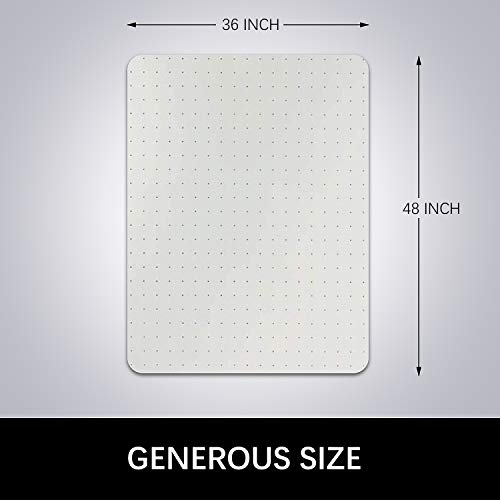 Azadx Clear Office Chair Mat for Low, Standard and No Pile Carpeted Floors, Plastic Computer Desk Chair Mat on Carpet for Easy Rolling, Durable Carpet Protector Mat (36 x 48'' Rectangle) - size: 36" x 48'' For Carpet