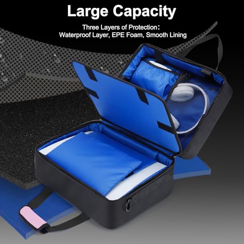 Carrying Case Fit for PS5, Travel Thickened Protective Bag Compatible with Playstation 5 Console, Headset, PS5 Controller, Game Discs, and Gaming Accessories, Pink - color: Pink