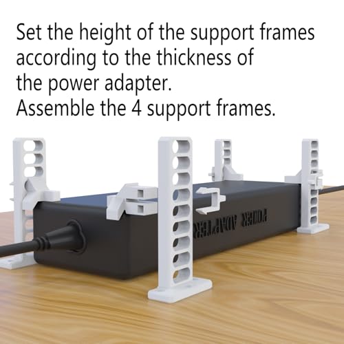 Universal Under Desk Mount for Power Brick Holder Docking Station Mount Power Strip (White) - color: White