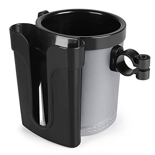 Accmor 3-in-1 Bike Cup Holder with Cell Phone Keys Holder, Bike Water Bottle Holders, Universal Bar Drink Cup Can Holder for Bicycles, Motorcycles, Scooters, Black Grey - color: Black Grey