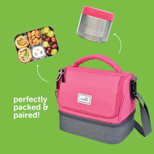 LunchBots Small Protein Packer Bento Box - Extra Small Divided Stainless Steel Snack Container - 4 Sections for 1-2oz of Nuts, Meat, Cheese, Finger Foods - Dishwasher Safe - Stainless Lid - size: 4 Section