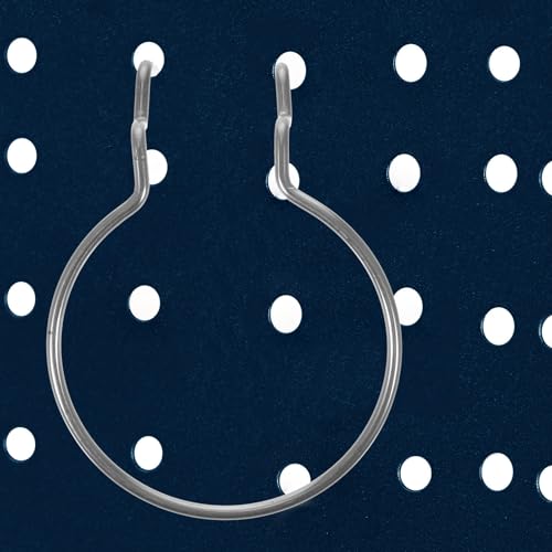 Angoily 10Pcs Pegboard Hooks Cup Holder Rings for Organizer 2.5" W Metal J Shape Accessories Fit 6mm Hole Wall Board Craft Room Garage Bin Display Storage, Silver - size: 9X7CM