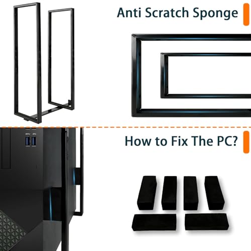 14.6"x 4" SFF PC Under Desk/Wall Mount Compatible with Dell OptiPlex SFF 9020 7060 7050 7040 5050 3050 Small Form Factor Desktop Computer with Anti Scratch Sponge