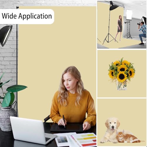 Tan Photography Backdrop for Photoshoot, Fabric 5x7ft | Versatile Studio Photo Backgrounds, non-reflective, Easy to Use, for Portraits, Product, Party, Video Creation - color: Tan, size: 5x7 FT