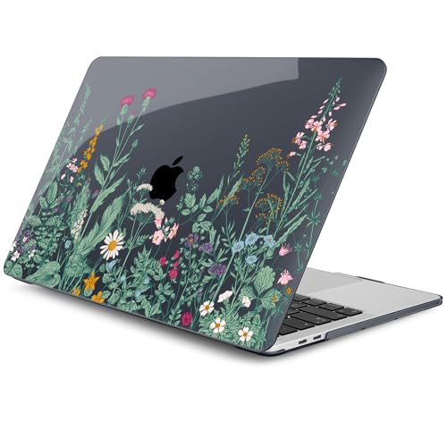 DONGKE Compatible with MacBook Pro 13 inch Case 2024 2023-2020 Release A2338 M2/M1 A2251 A2289 with Retina Display & Touch ID, Plastic Hard Shell & Keyboard Cover & Screen Film - Beautiful Wildflowers - color: Beautiful Wildflowers