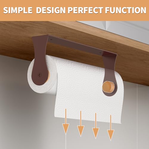 Oil Rubbed Bronze Paper Towel Holder Under Cabinet, Oil Rubbed Bronze Kitchen Accessories Decor, Wall Mount Paper Towel Holder for Bathroom, Stainless Steel, Adhesive or Screws - color: Brown